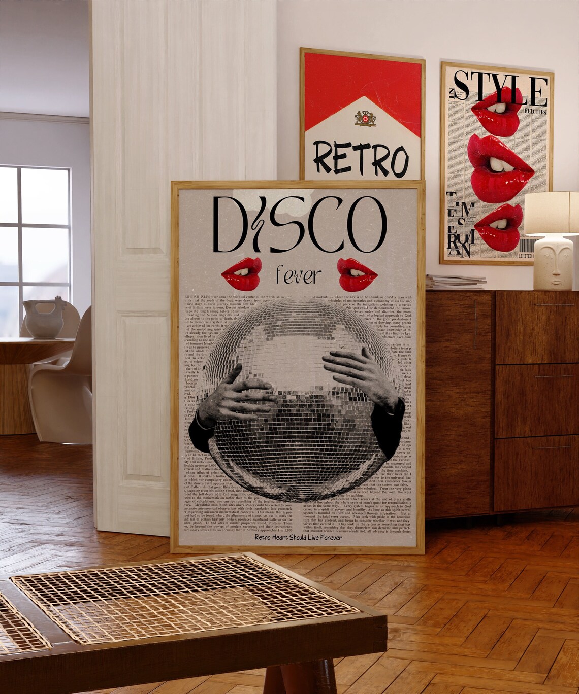 Disco Ball Magazine Poster, 70s Retro Art Print