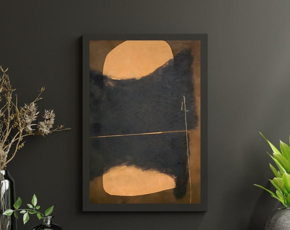Abstract Charcoal On Linen, Minimalist Poster