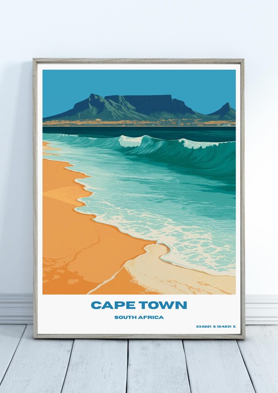 Cape Town Travel Poster South Africa Art Print