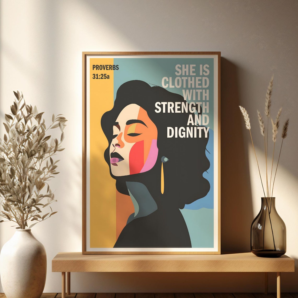 She Is Clothed With Strength and Dignity Proverbs 31 Christian Poster - Image 3