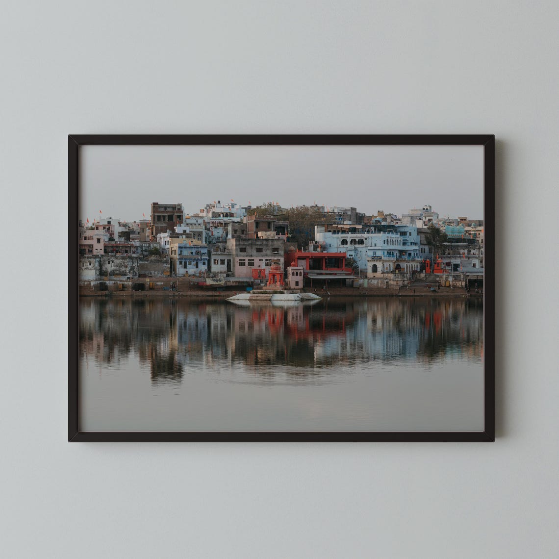 Pushkar Lake Ghats Sacred Town Reflection India Travel Poster