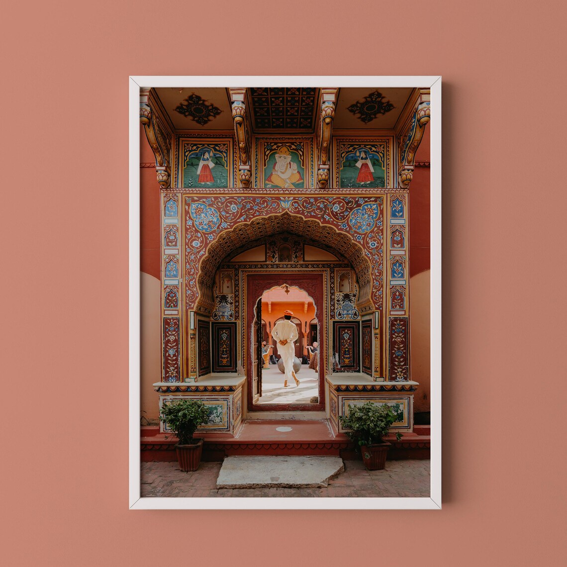 Rajasthan Palace Ornate Frescoed Archway India Travel Photography Wall Art