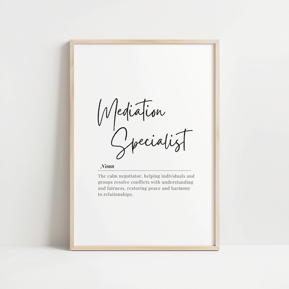 Mediation Specialist Definition Noun Typography Decorative Poster