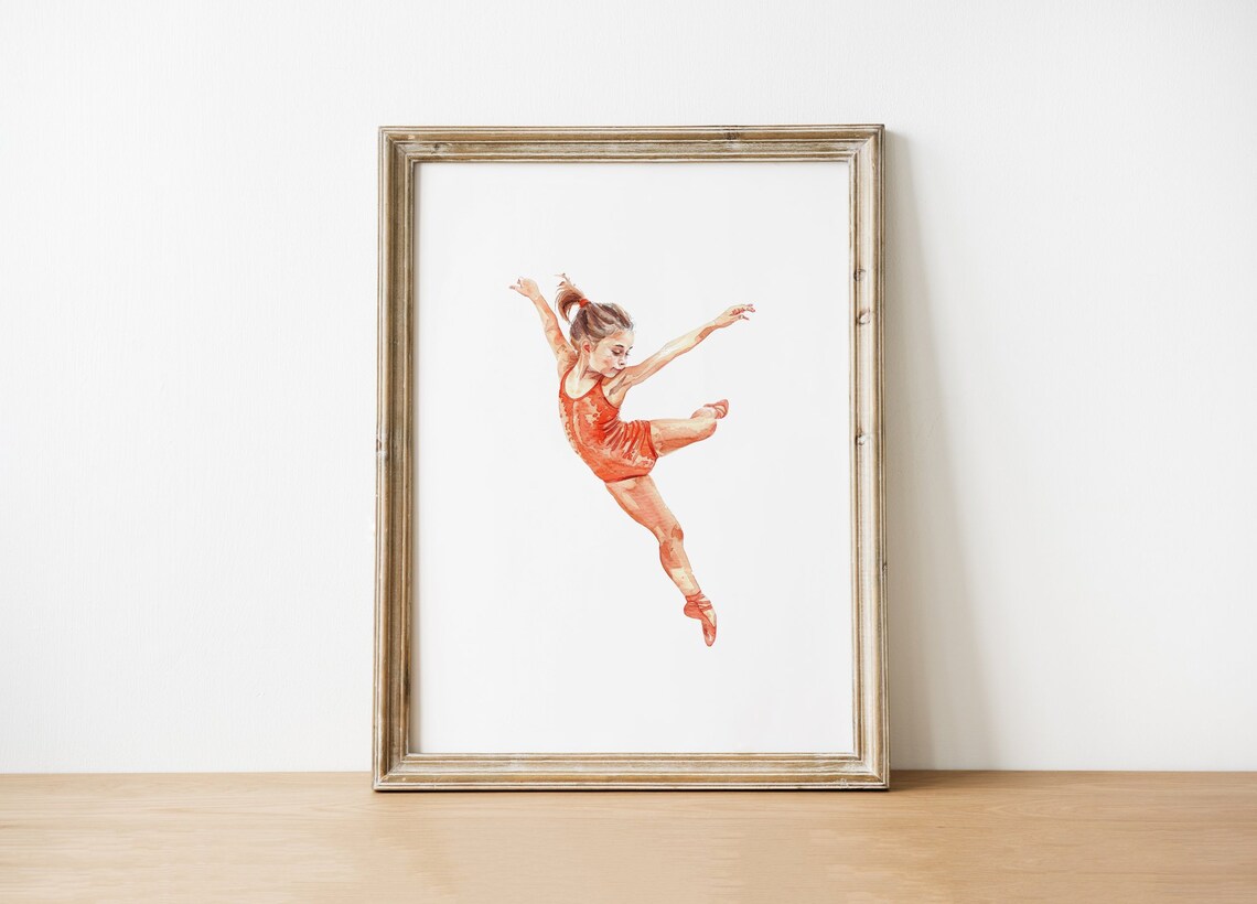 Brown Hair Gymnast Girl Print