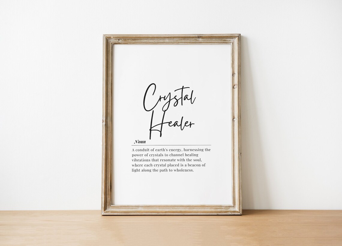 Crystal Healer Definition Dictionary Style Minimalist Quote Decor Poster