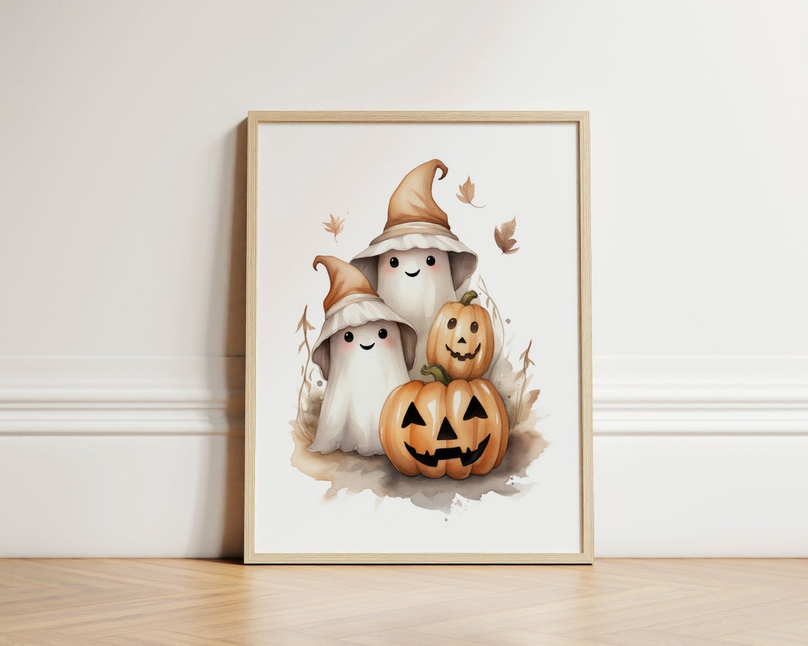 Halloween Boho Two Witch Hat Wall Art Kids Decor Gift For Nursery