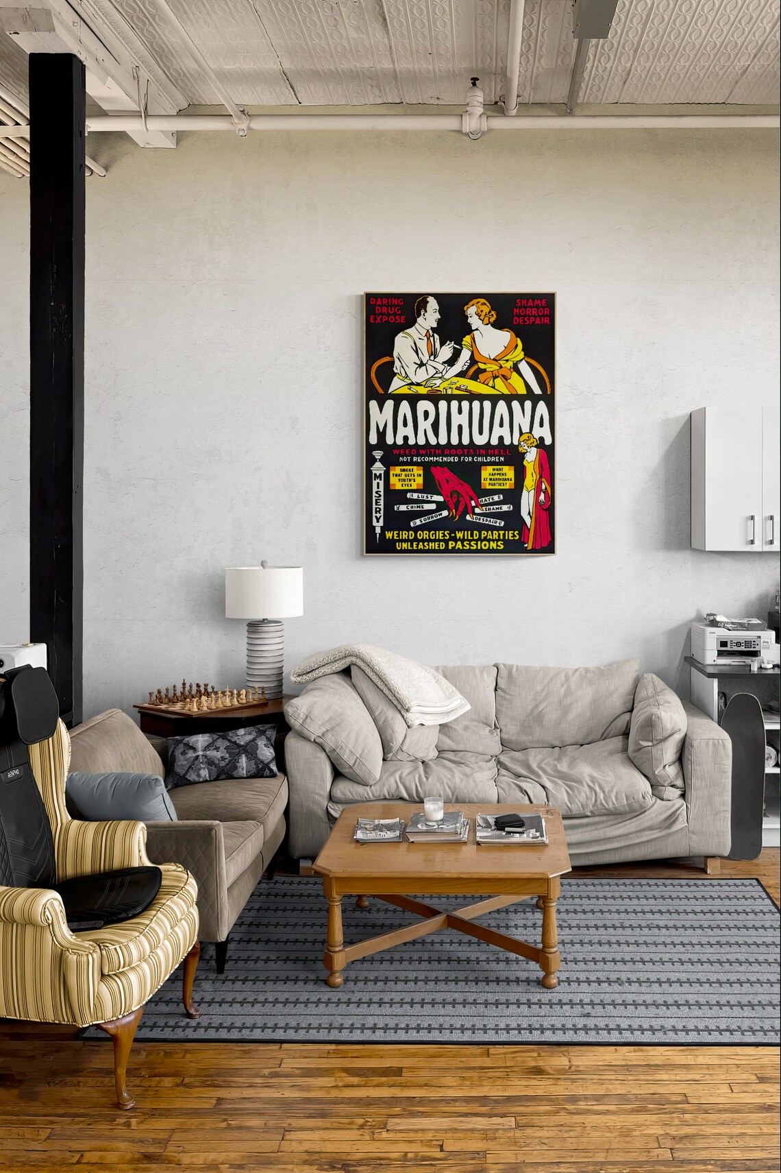 Vintage Marihuana Anti Drug Propaganda Weed Roots Decor Wall Art - Image 2