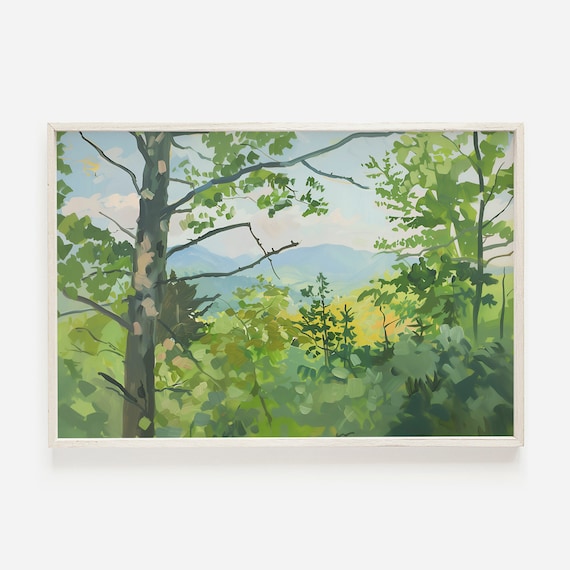 Great Smoky Mountain Summer Tree Canopy View Lodge Style Poster