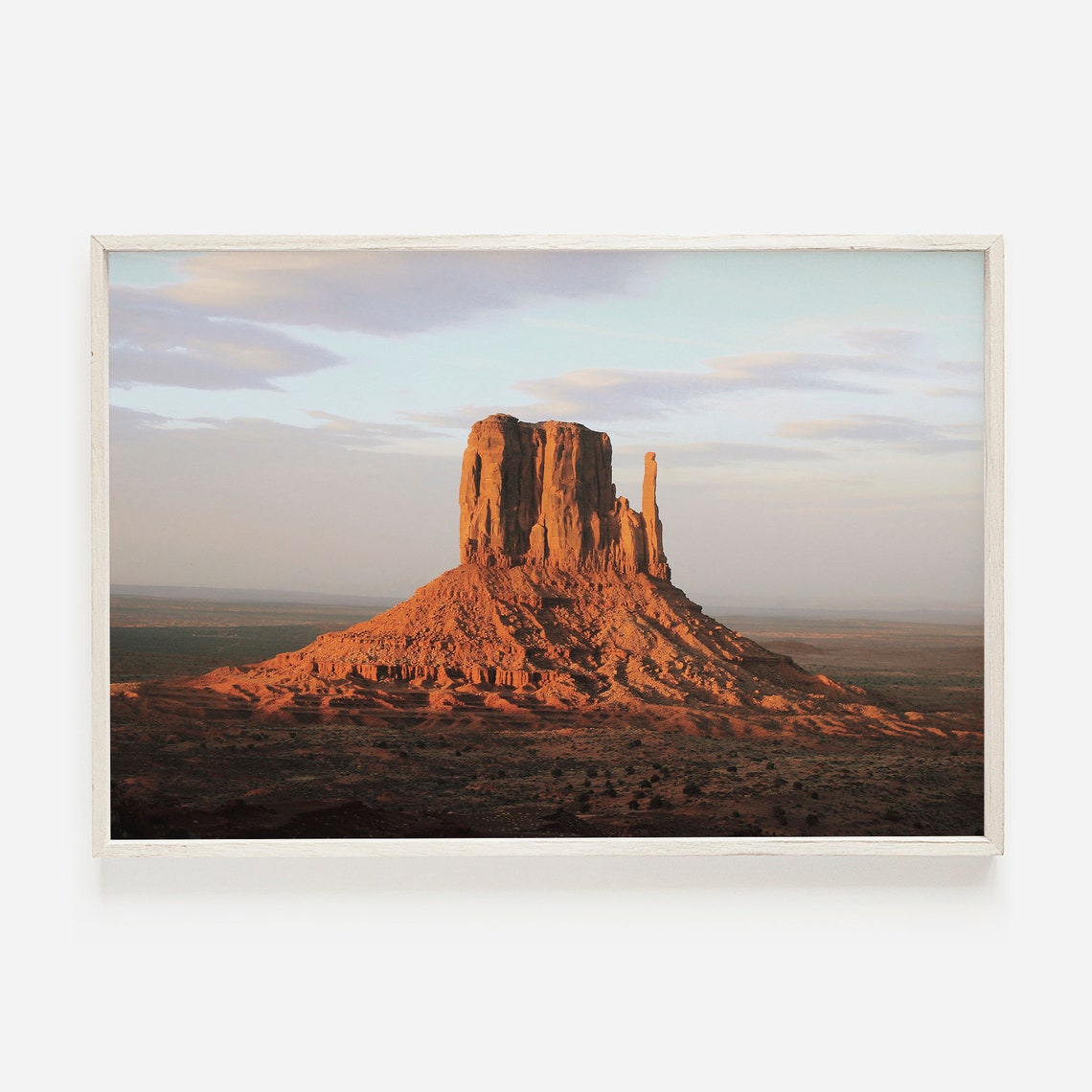 Monument Valley Butte Glowing At Sunset Red Desert Landscape Poster