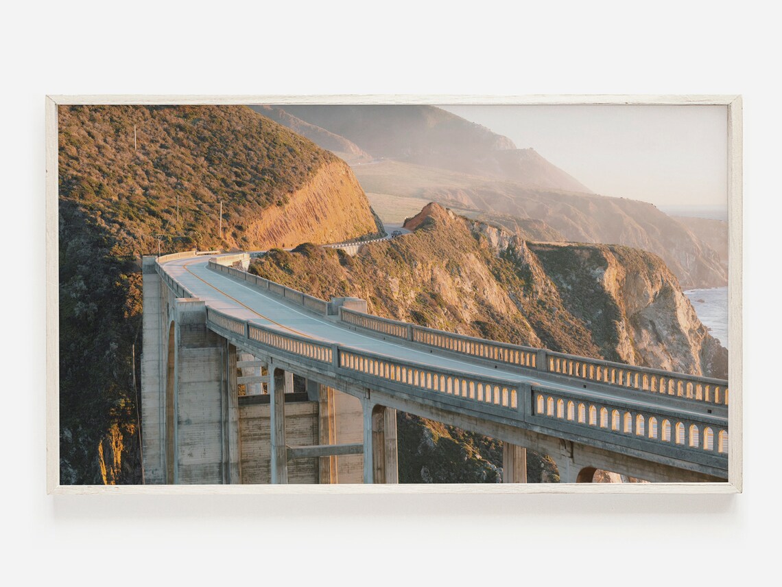 Big Sur Bixby Creek Bridge Golden Hour Coastal Highway Poster