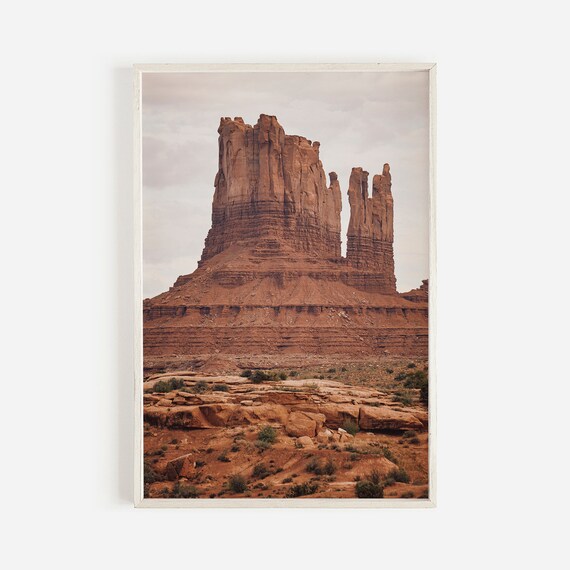 Monument Valley Red Rock Buttes Under Soft Skies Desert Poster