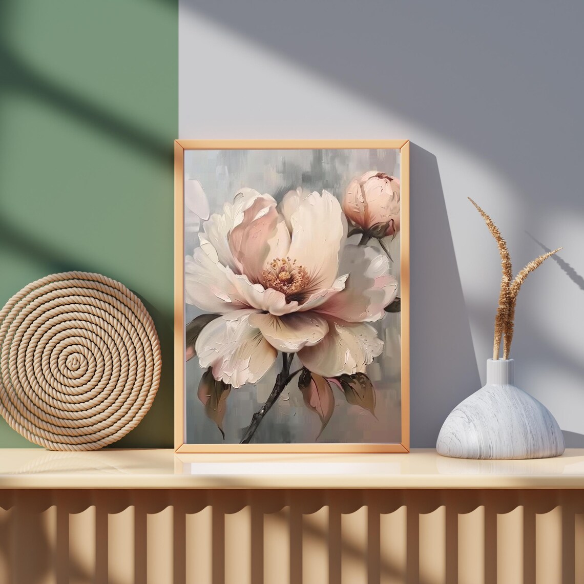 Vintage Flower Wall Art Vintage Print Botanical Oil Painting Muted Vintage Decor Farmhouse Decor Antique Art Wall Art 617 - Image 3
