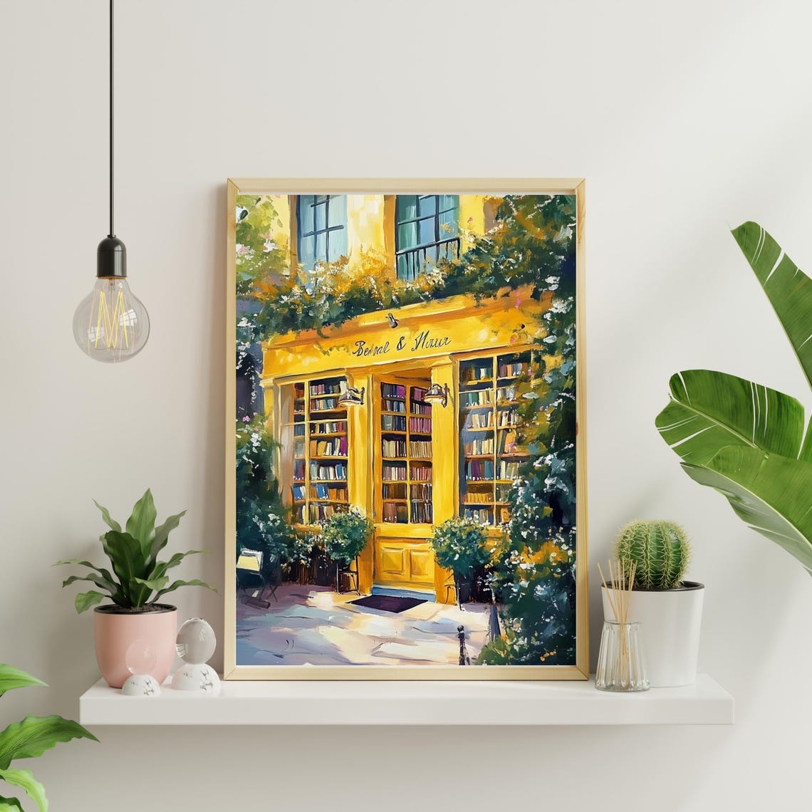 Sunny Yellow Bookstore Storefront Impressionist Book Art Poster - Image 5