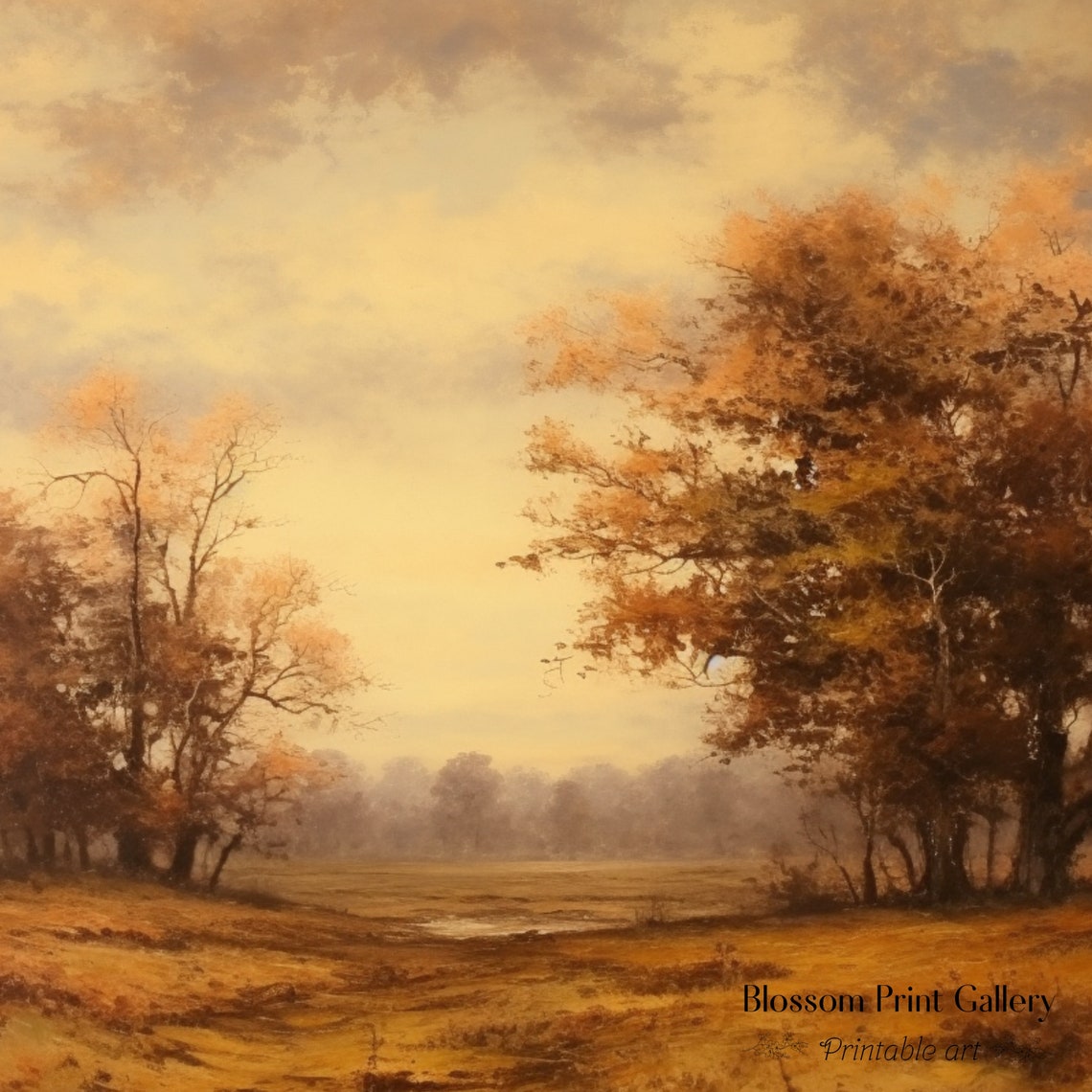 Vintage Autumn Landscape Fall Forest Poster Rustic Fall Decor Moody Landscape Wall Art Autumn 167 - Image 3