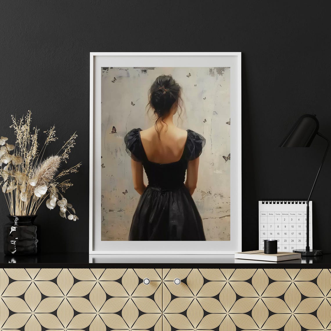 Moody Woman Portrait Oil Painting Dark Academia Moody Woman Wall Art Victorian Aesthetic Gothic Oil Painting Dark Romance Beauty 815 - Image 2