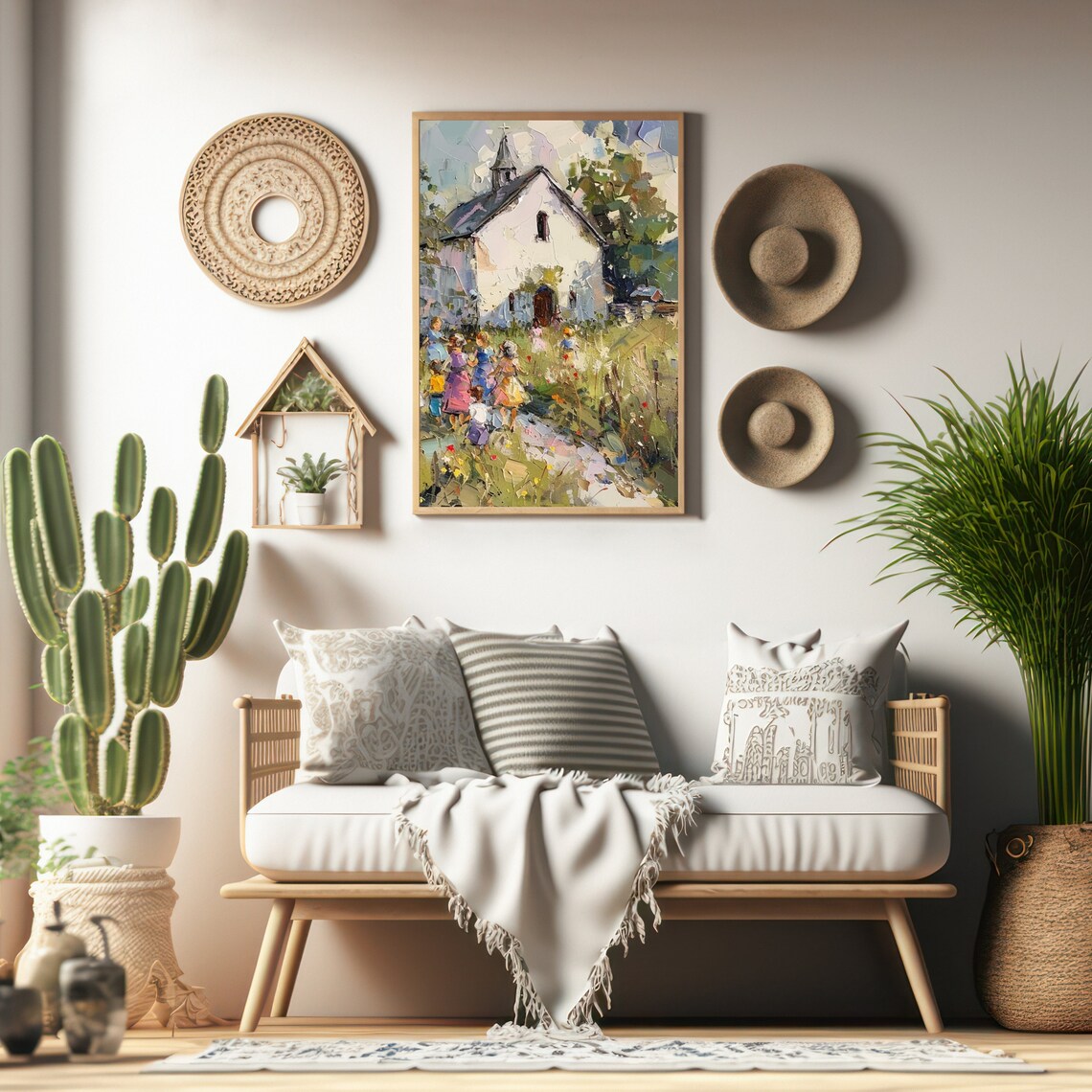 Vintage Church Print, Spring Landscape Wall Art - Image 6