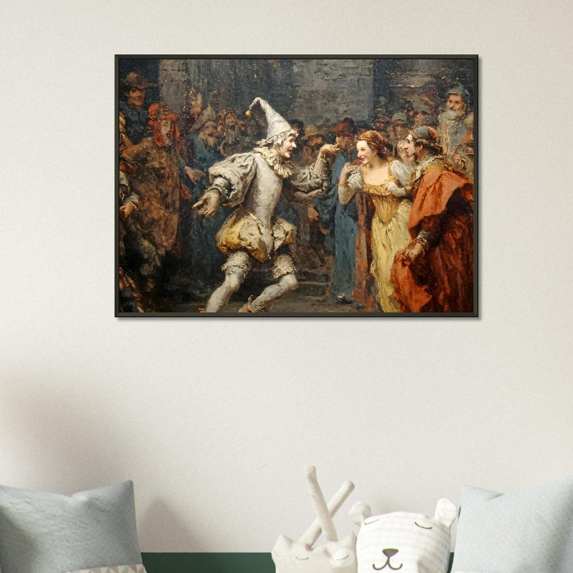 Medieval Court Jester Renaissance Fair Oil Painting Wall Art