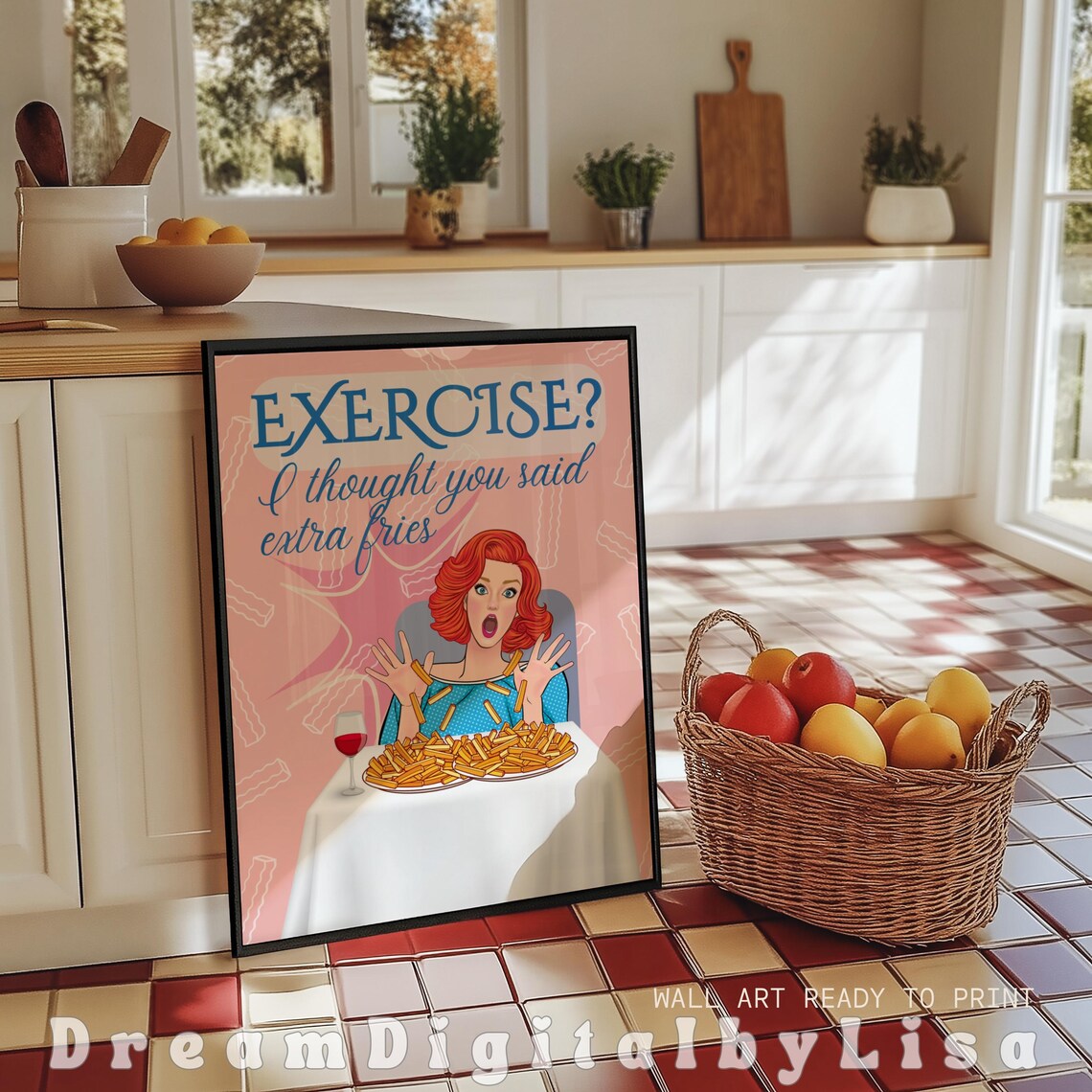Kitchen Wall Art, Fun Retro Bold Preppy Quote - Image 2