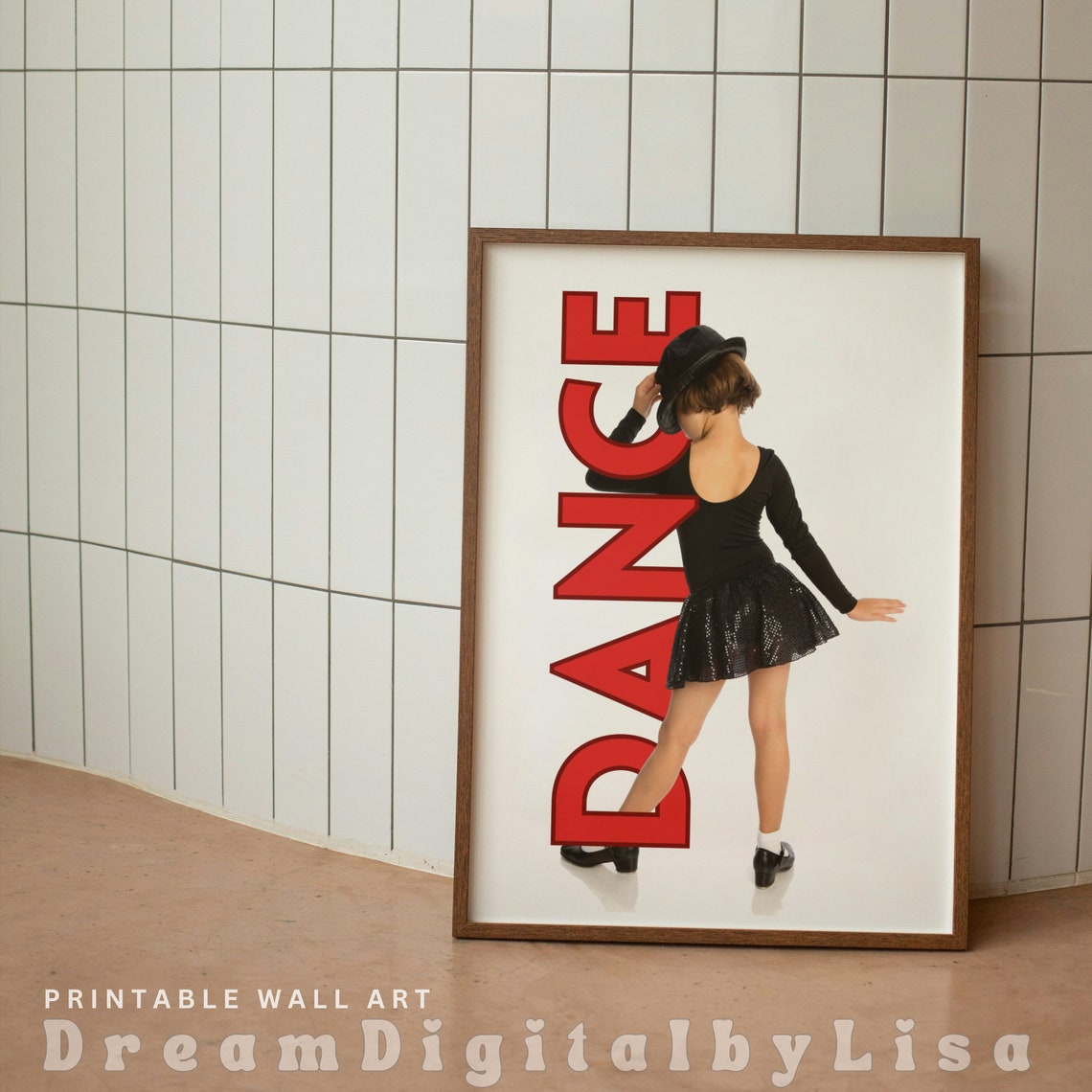 Dance Tap Dancer Poster Red Typography Ballet Jazz Dance Studio Art - Image 3