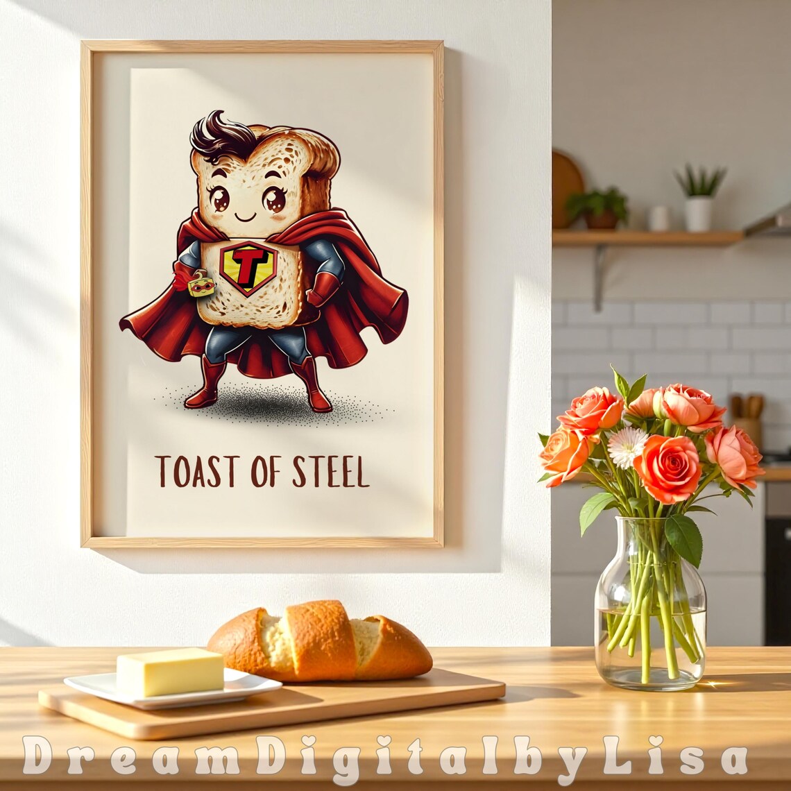 Superhero Breakfast Toast Of Steel, Funny Kitchen Art Print