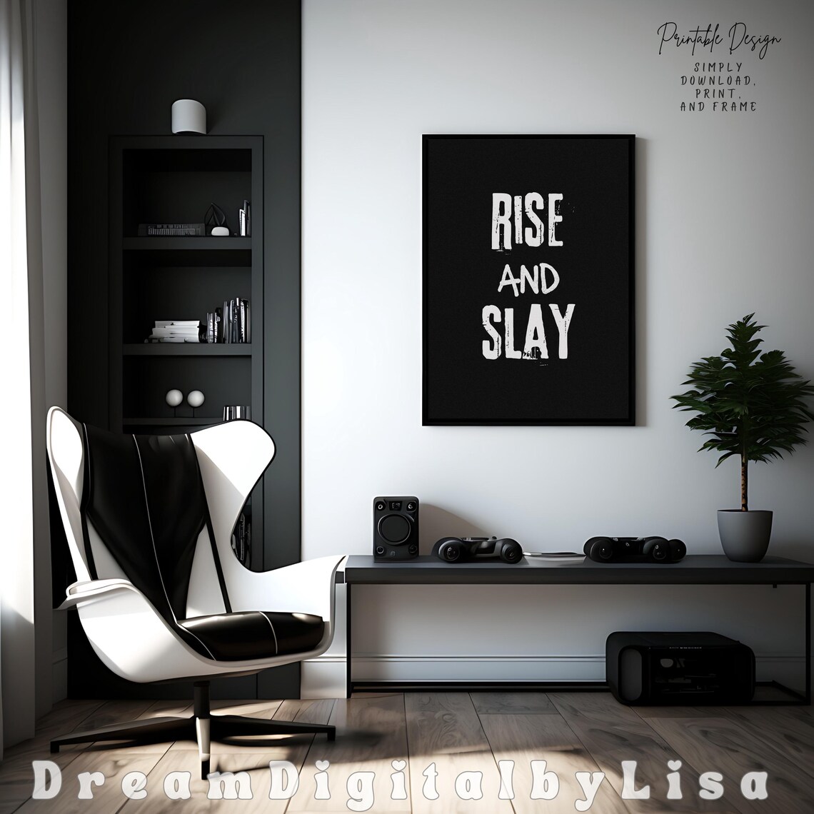 Rise And Slay Daily Motivational Empowering Quotes Sassy Positive Quote Girl Boss Best Friend Gift Cheeky Quote Art Instant - Image 2