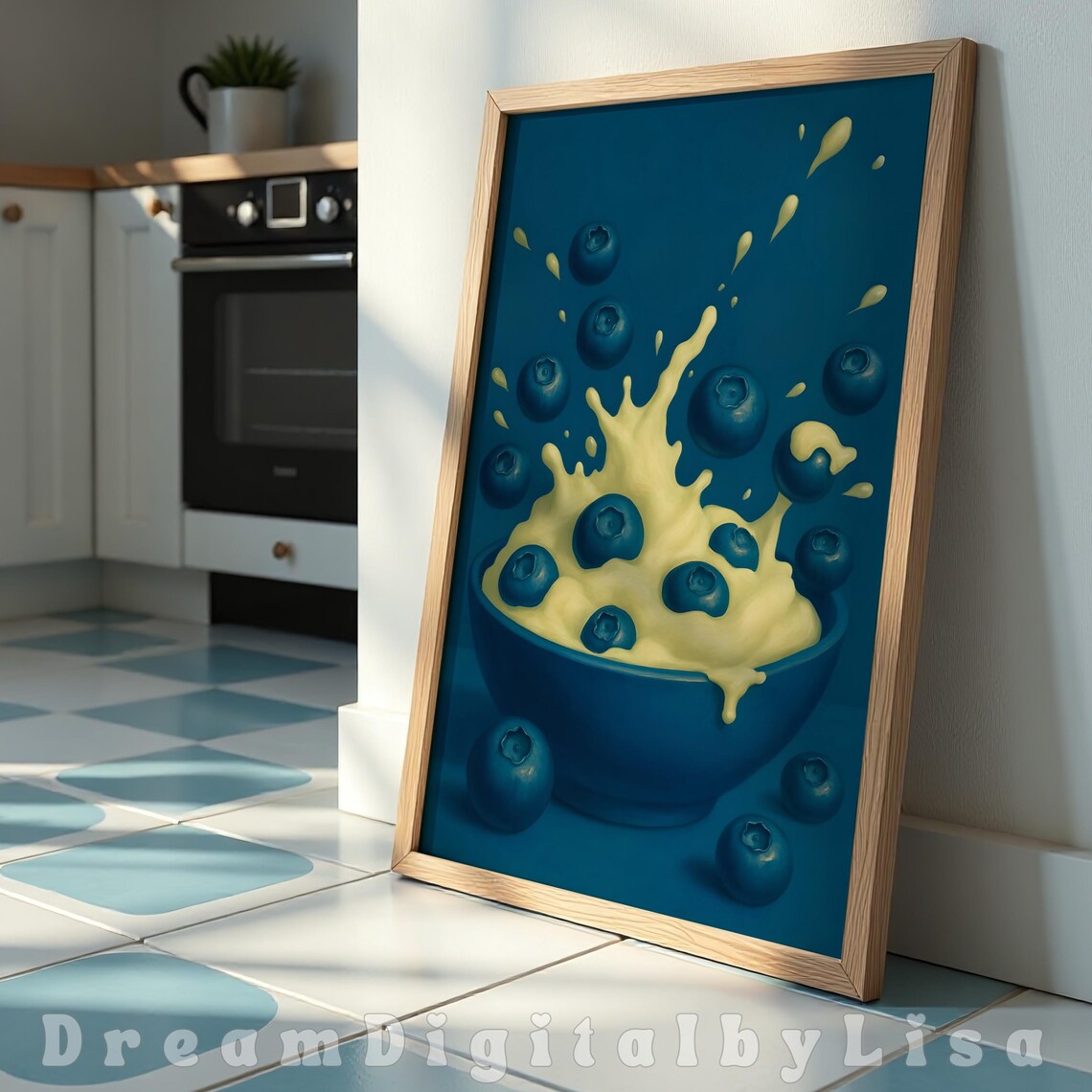 Blueberries And Cream, Bold Blue Kitchen Decor - Image 2
