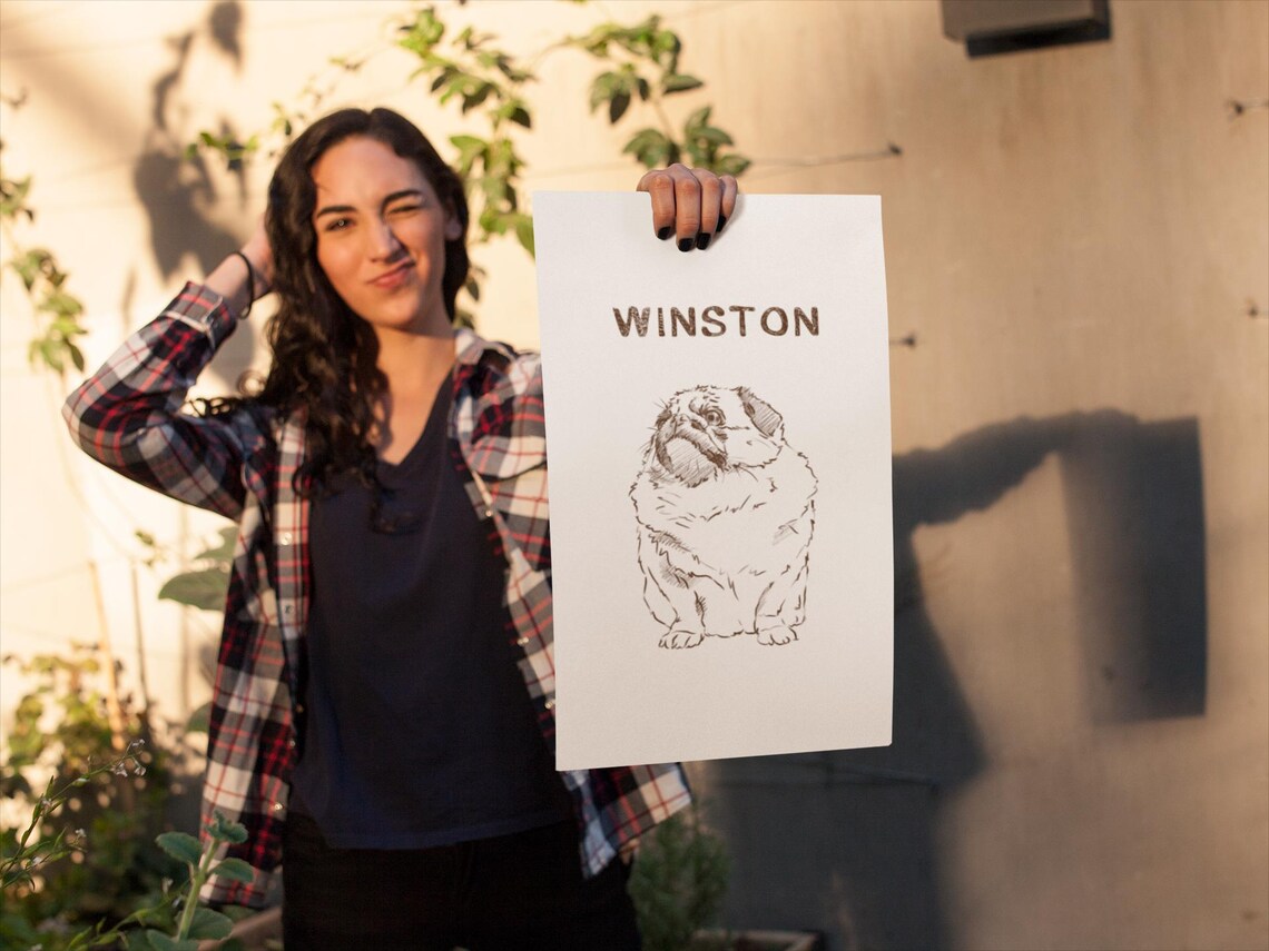 Custom Hand Drawn Pet Portrait, Personalized - Image 3
