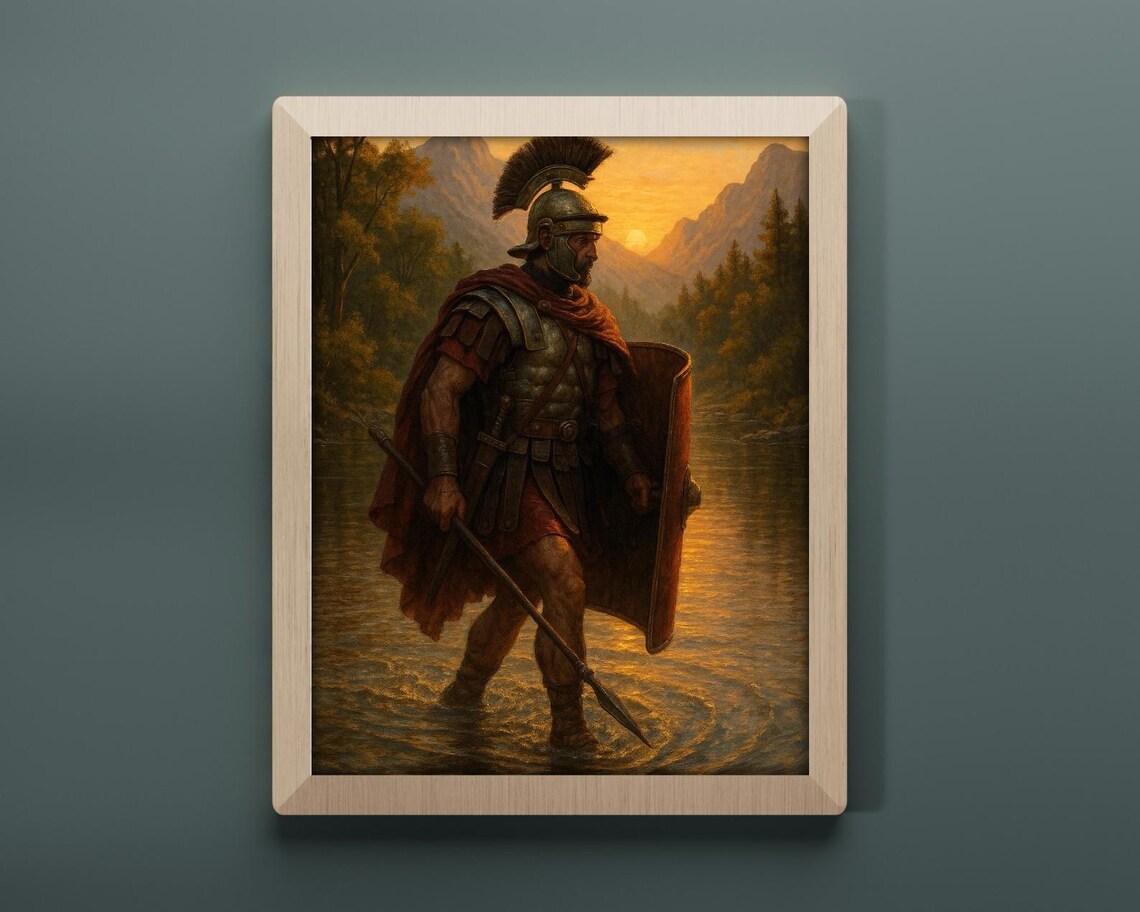 Roman Warrior At Sunset Art Print - Image 2
