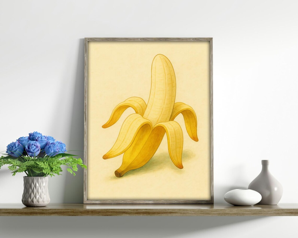 Peeled Banana - Vintage Botanical Kitchen Print - Image 4