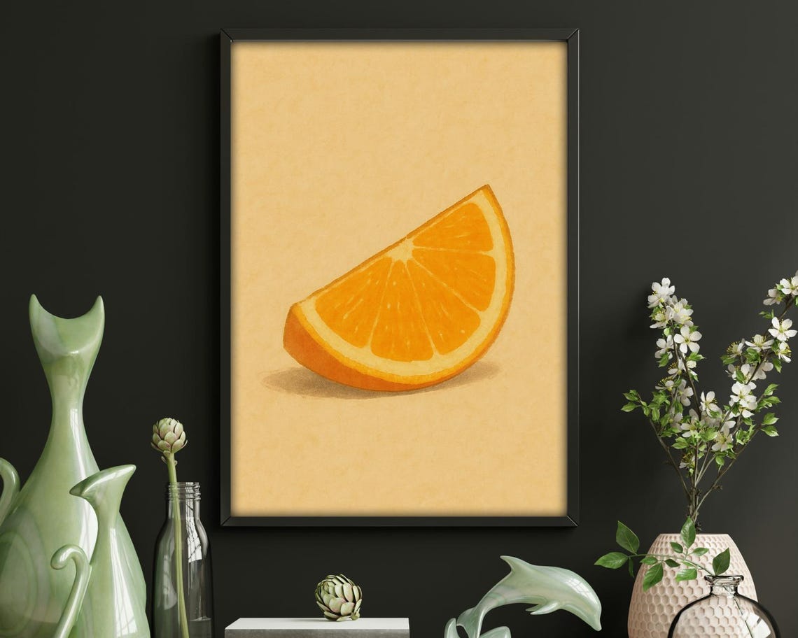 Orange Slice Fruit Art Print