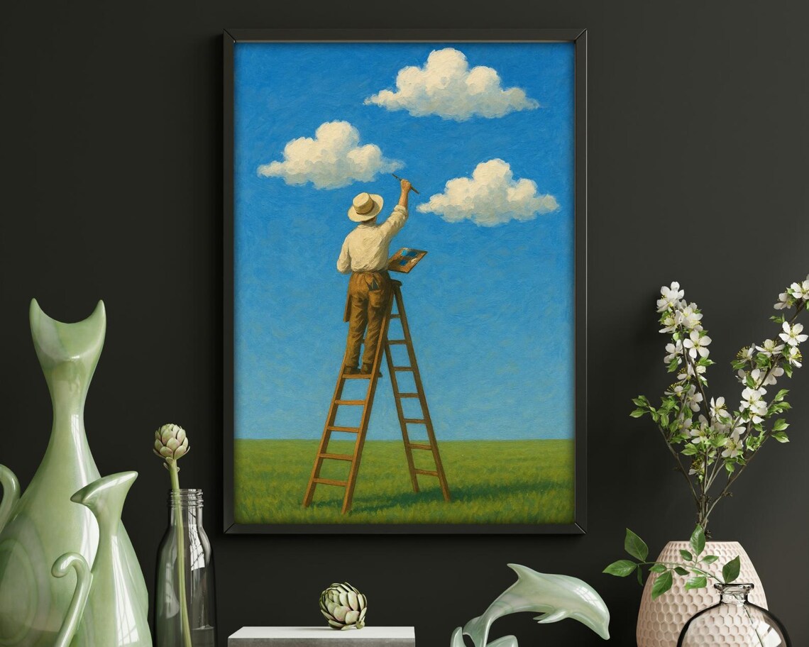 Painting The Sky, Whimsical Cloud Art - Image 3