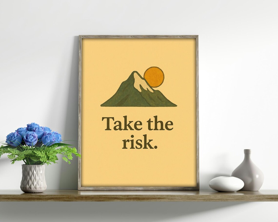 Take The Risk, Motivational Typography Art Print - Image 3