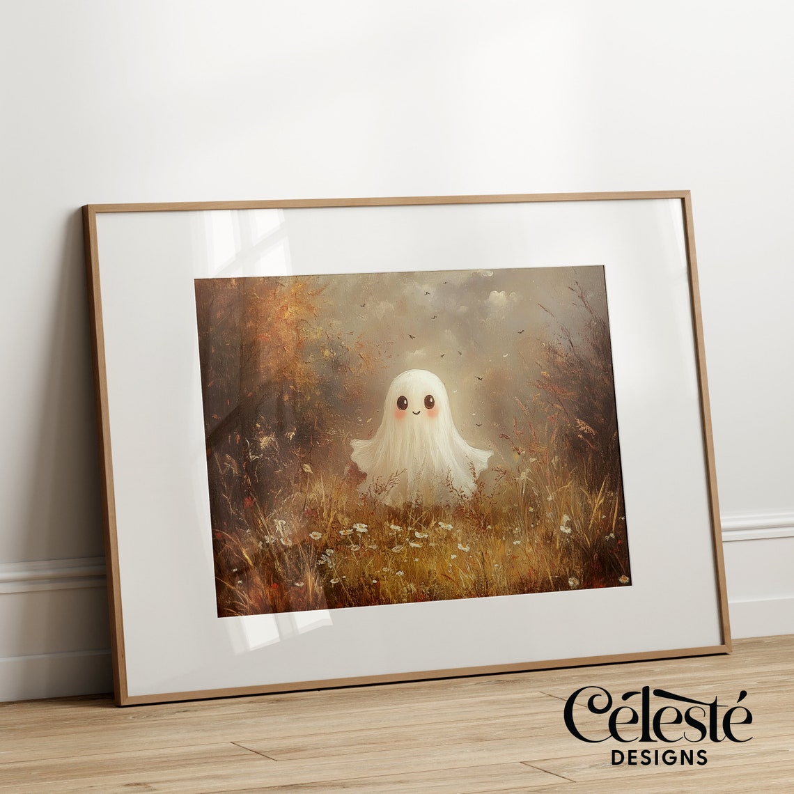 Spooky Landscape Print Vintage Halloween Decor