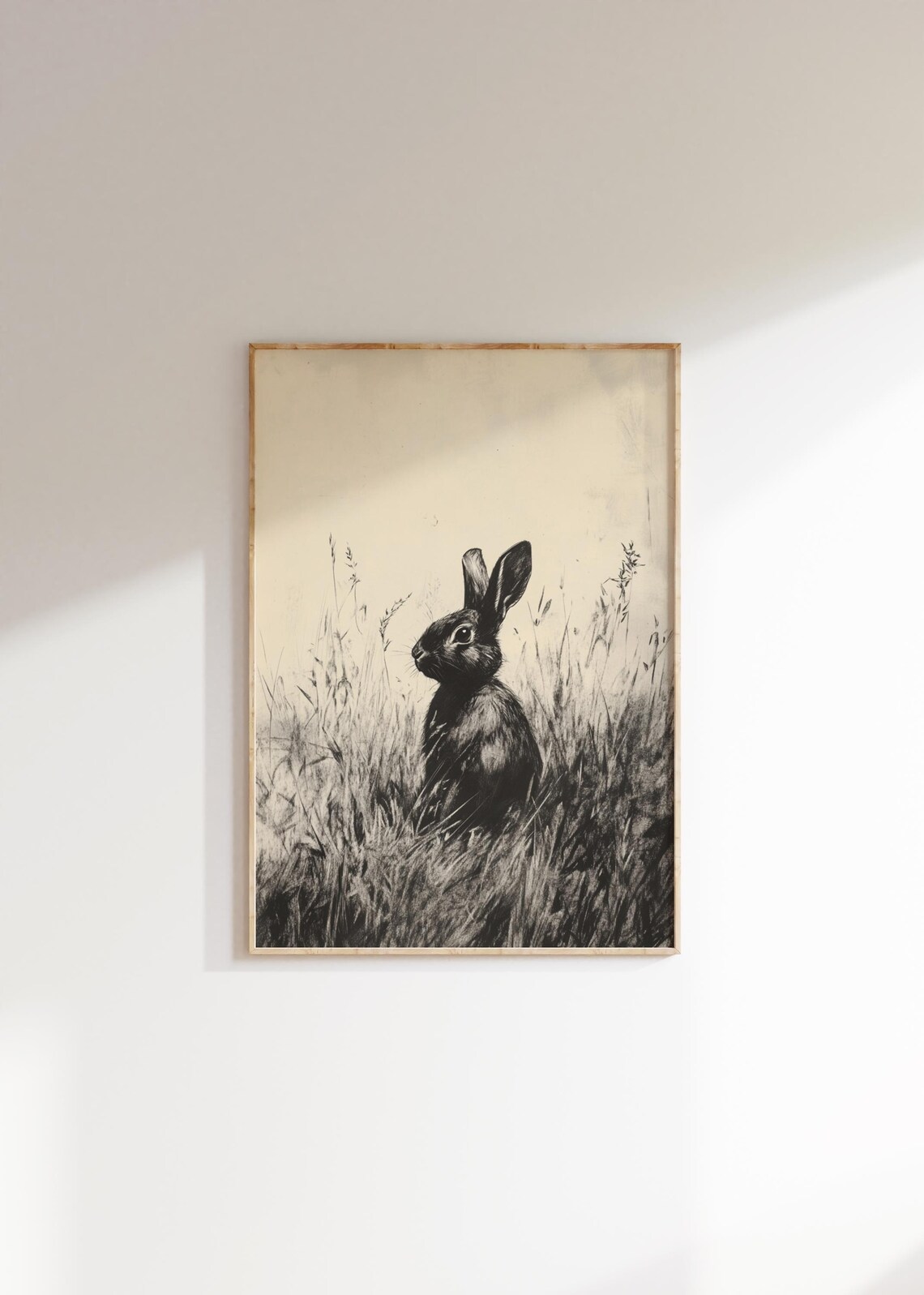 Vintage Rabbit Sketch Easter Bunny Art Print - Image 2