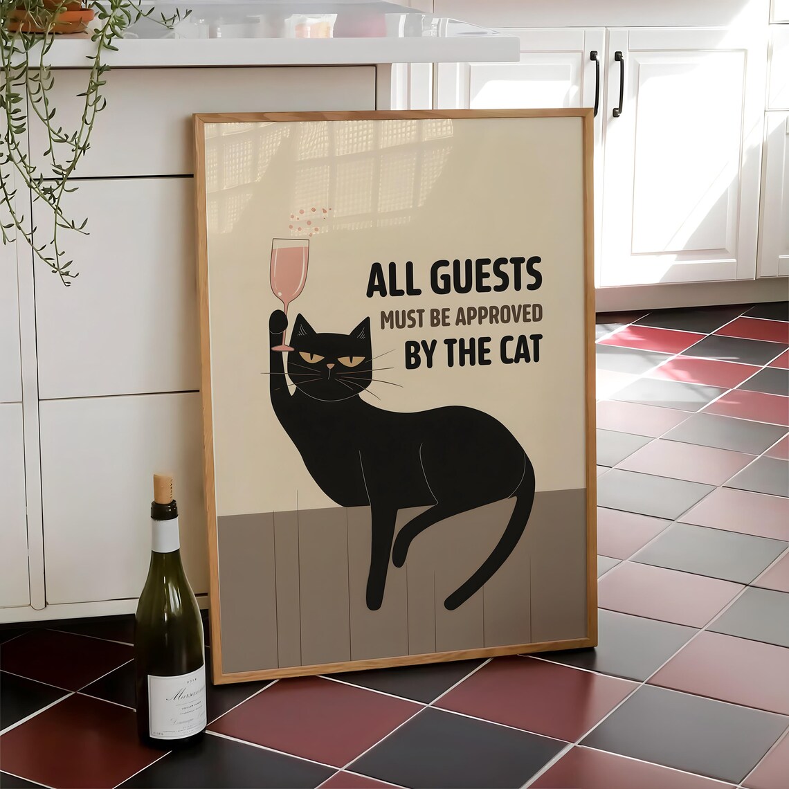All Guests Must Be Approved By The Cat Wall Art Print
