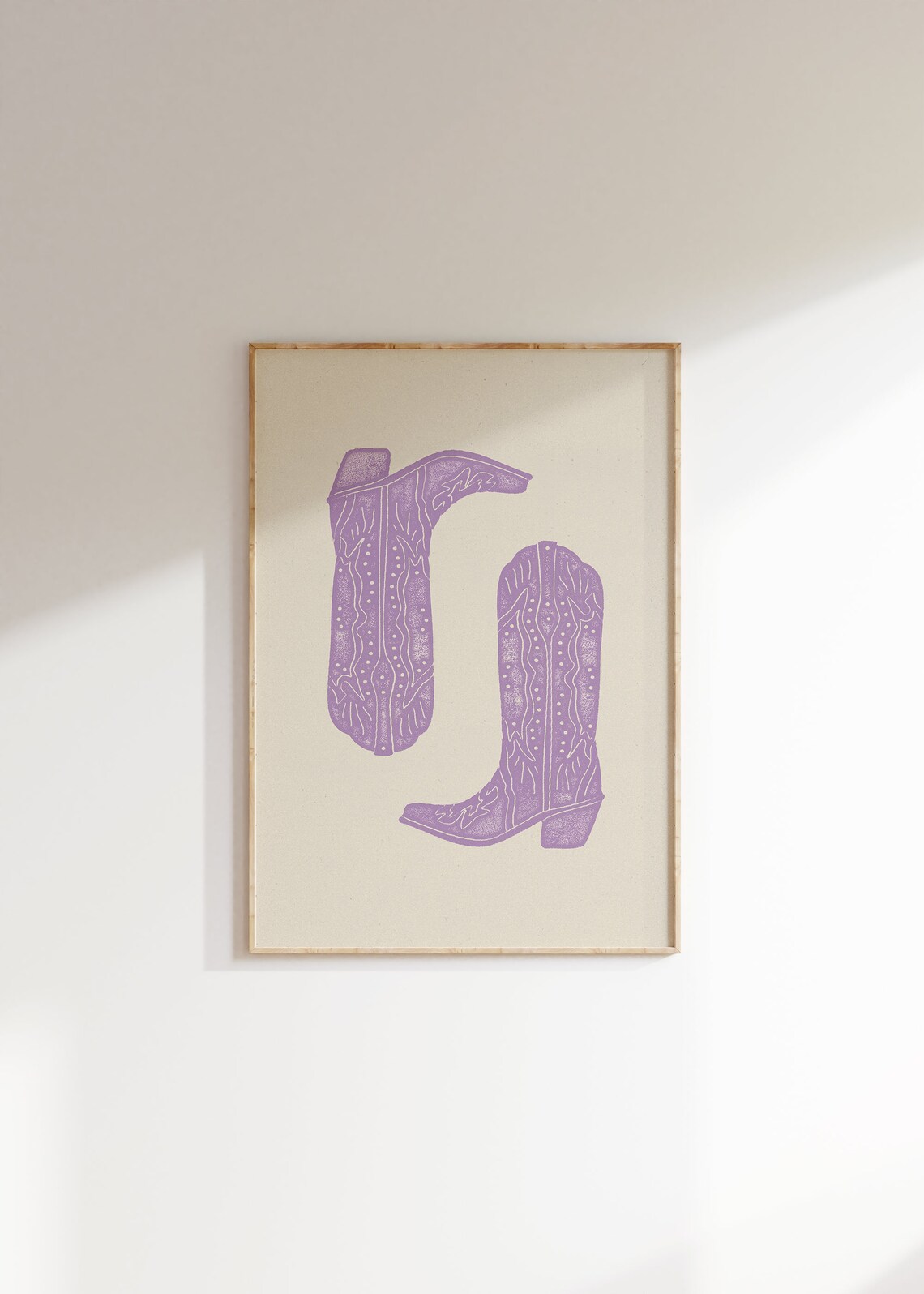 Lavender Cowboy Boots, Vintage Western Wall Art Poster - Image 2