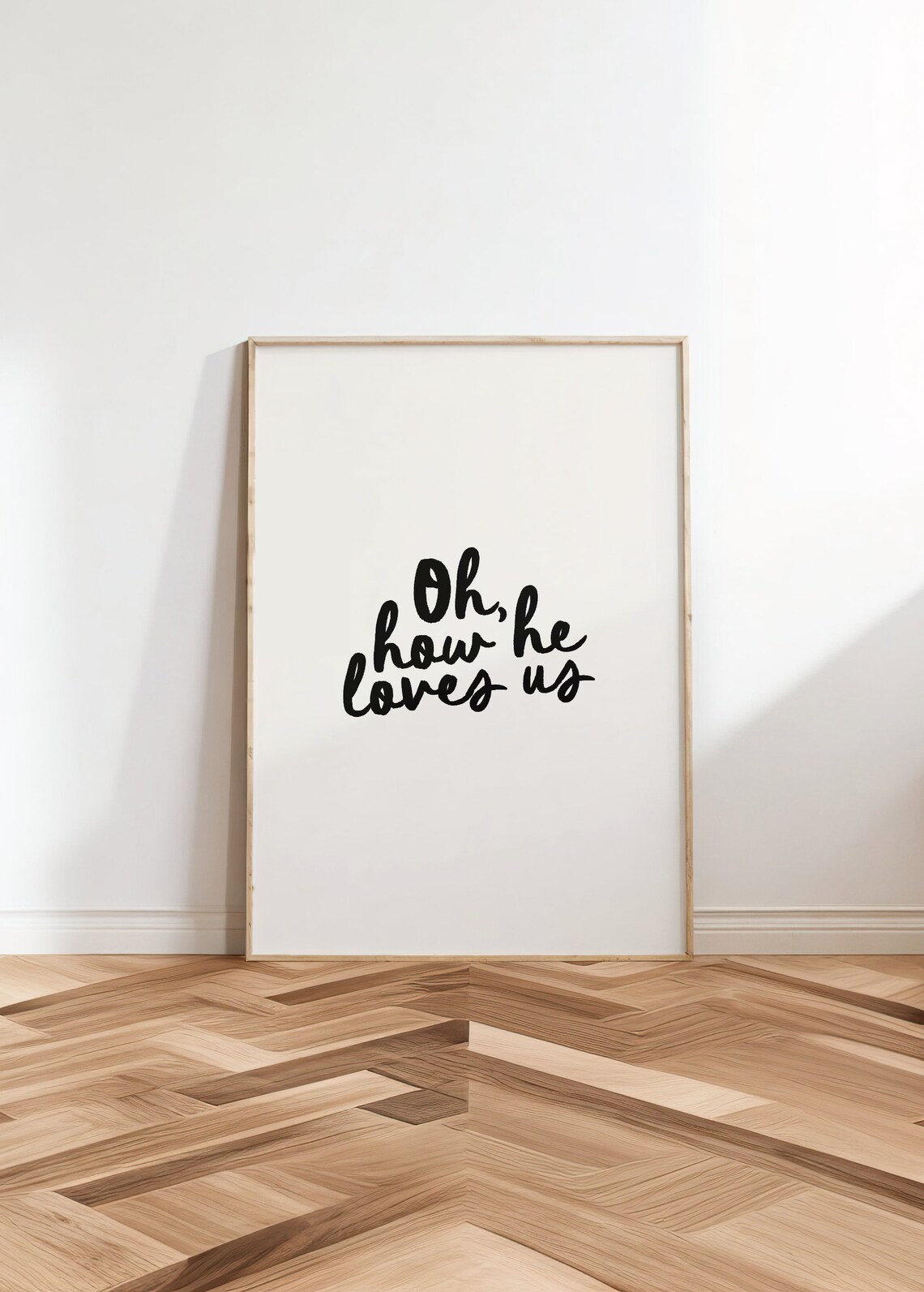 How He Loves Us Minimalist Christian Poster Print