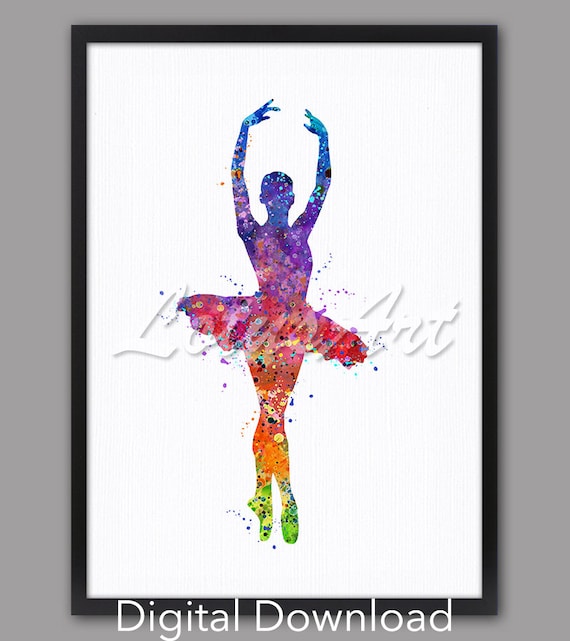 Ballerina Watercolor Ballet Dancer Art Print