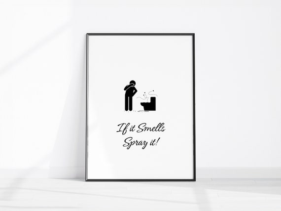 Office Restroom Wall Dcor If It Smells Spray Funny Bathroom Fun Toilet Print Washroom Prints