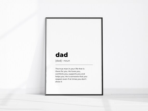 Dad Definition Meaningful Noun Fathers Day Gift Quote Poster