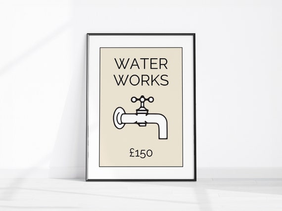 Water Works Price 150 Bathroom Wall Art Decor Accessories Funny Print Restroom Waterworks Sign