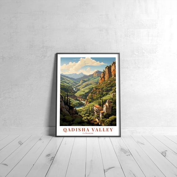 Odisha Valley Vintage Travel Poster Retro Lebanon Art Print Colorful Home Decor Wall Unique Gift