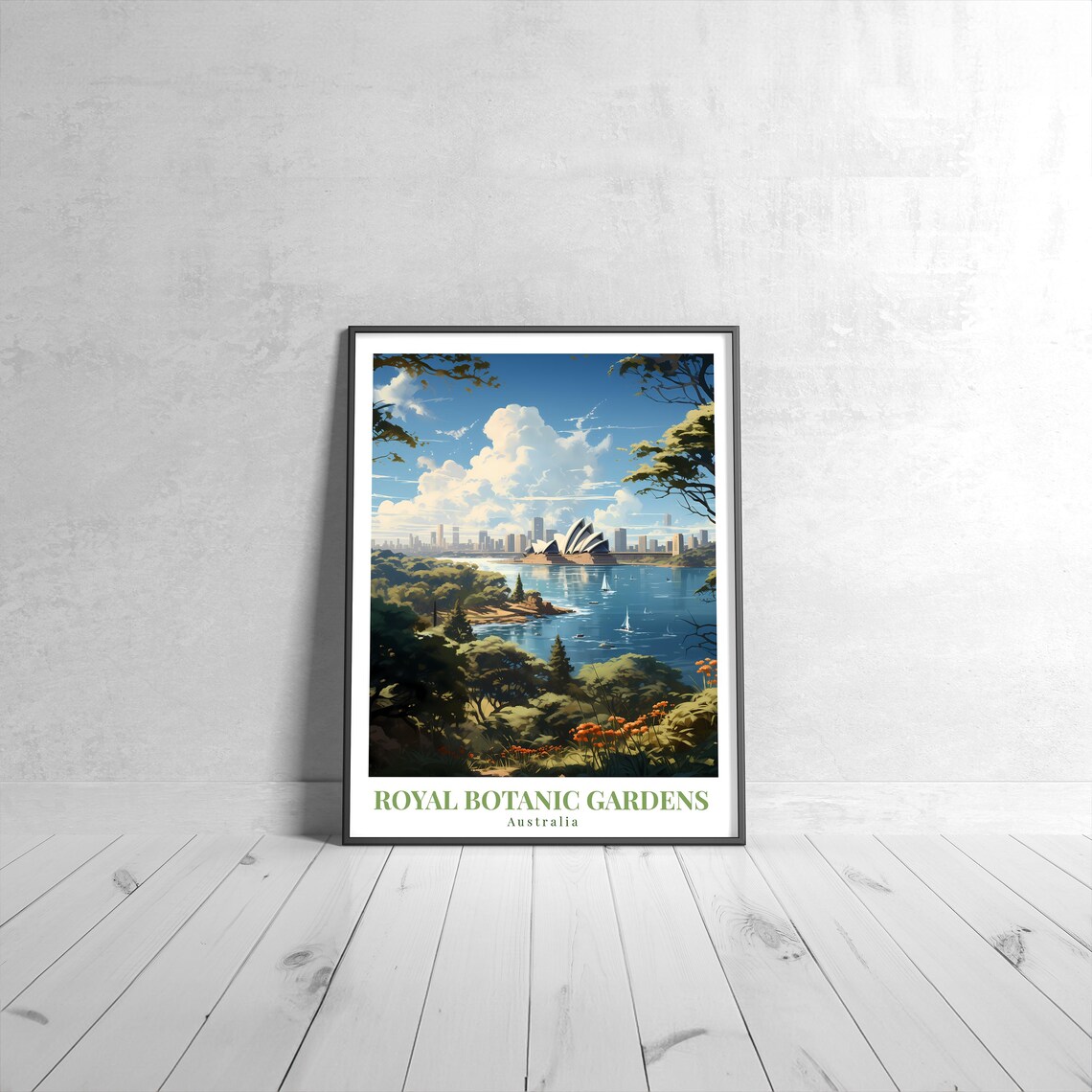 Royal Botanic Gardens Vintage Travel Poster, Australia