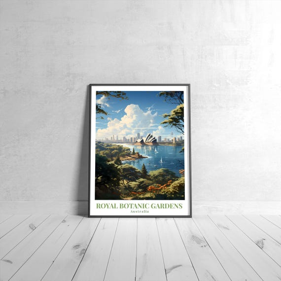 Royal Botanic Gardens Vintage Travel Poster, Australia
