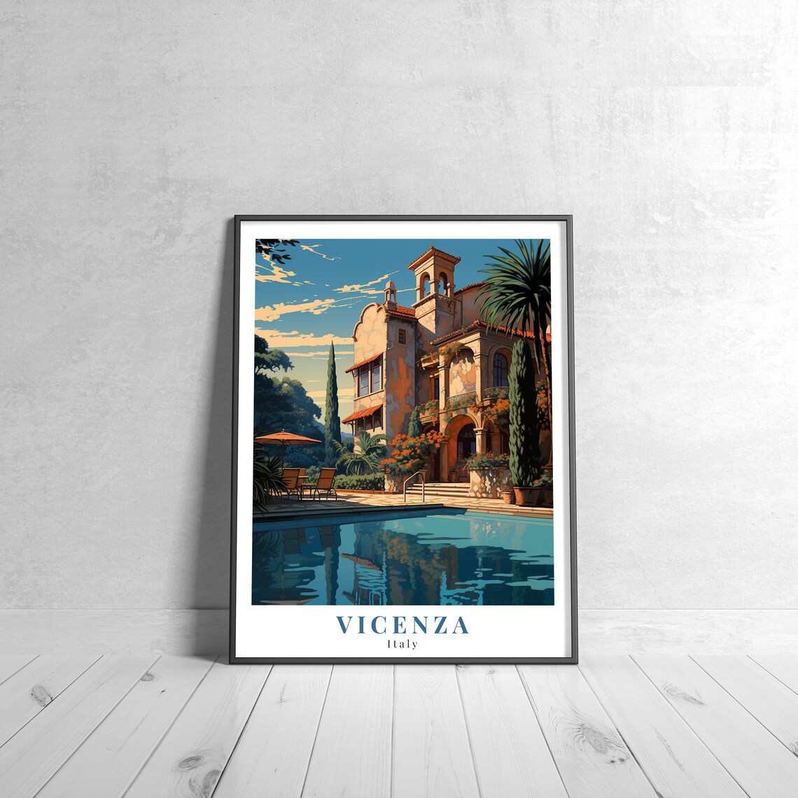 Vicenza Vintage Travel Poster, Italy Travel Poster