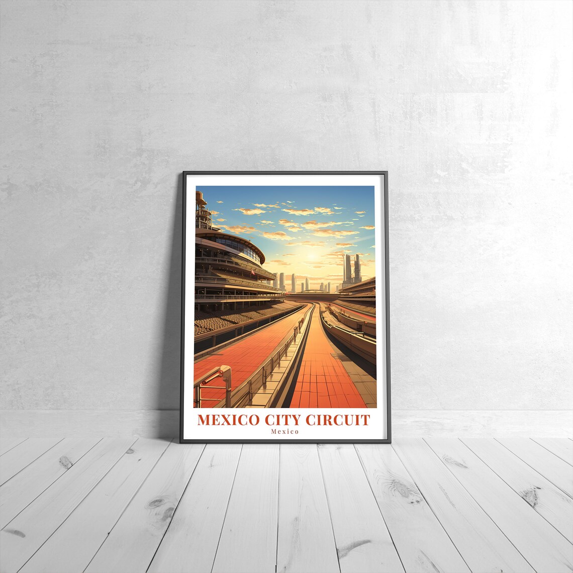Mexico City Circuit Vintage Travel Poster