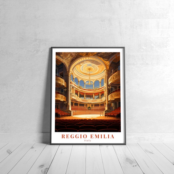 Reggio Emilia Vintage Travel Poster Retro Italy Art Print Colorful Home Decor Wall Unique Gift