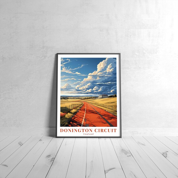 Donington Park Circuit England Historic Race Track Travel Poster