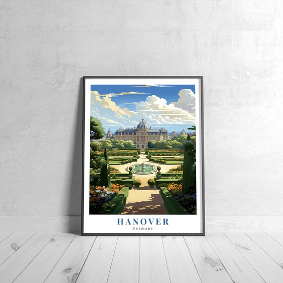 Hanover Germany Baroque Palace Formal Gardens Travel Art Poster