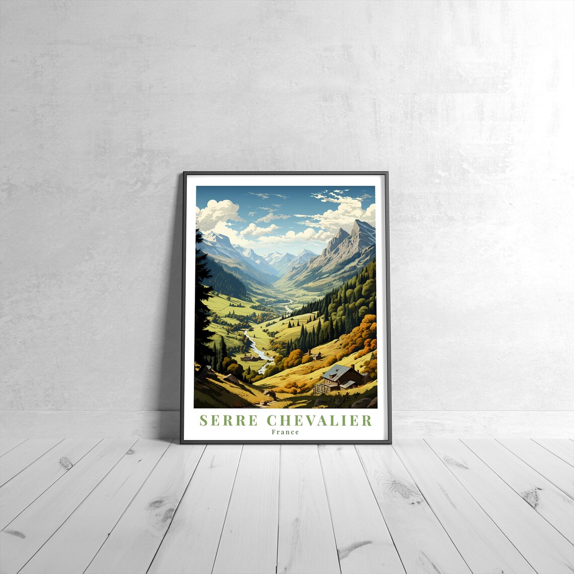 Serre Chevalier Vintage Travel Poster, France